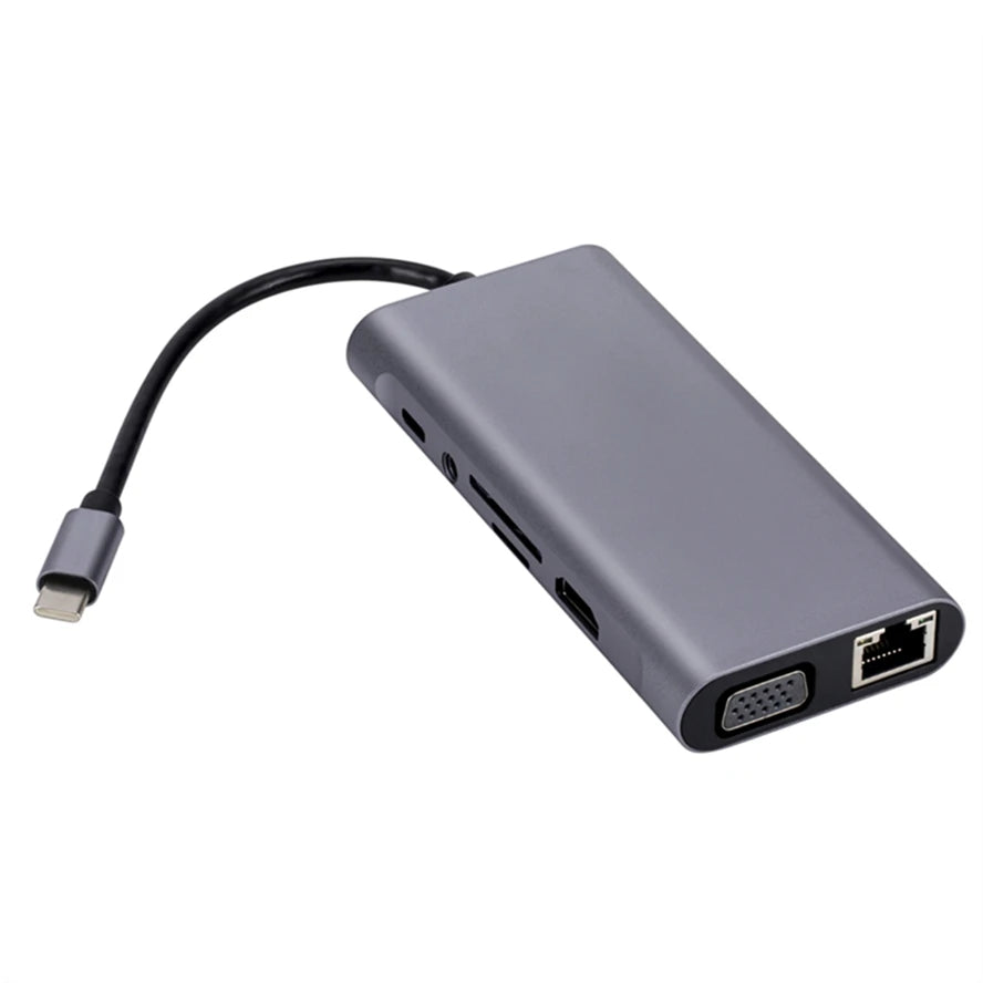 11-in-1 USB-C Hub 4K HDMI - 11 Ports, PD87W, kompakt