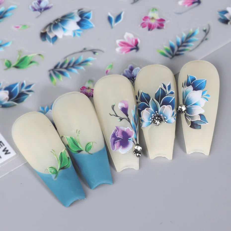 SWEET TREND JINO 3D Blumenaufkleber - 12 Stück Matte S