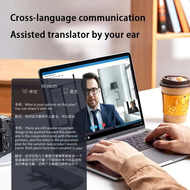 Smart ai glasses with real-time wireless bluetooth translation in 144 languages