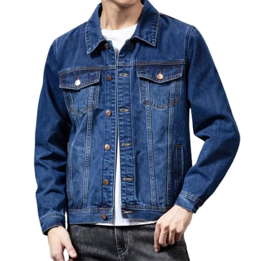Casual Denim Jacket for Men Coat Single-breasted Cardigan Jacket Men Denim Coat Male Jacket chaquetas hombre куртка мужская