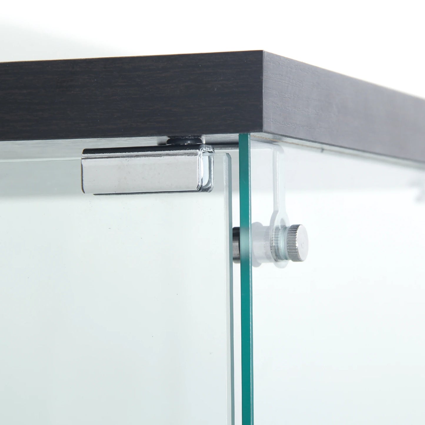 Rosahqnda Glasvitrine LED Beleuchtung 4 Regale 2 Türen 80x36x164 cm