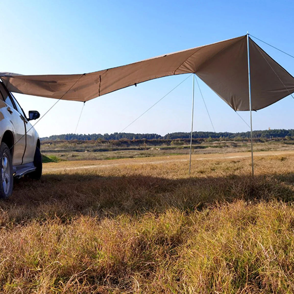 Camping Tent Family Automobile Suv Side Roof Top Sun Shelter Car Truck Sunshade Canopy Anti-UV Waterproof Rainproof Car Awning