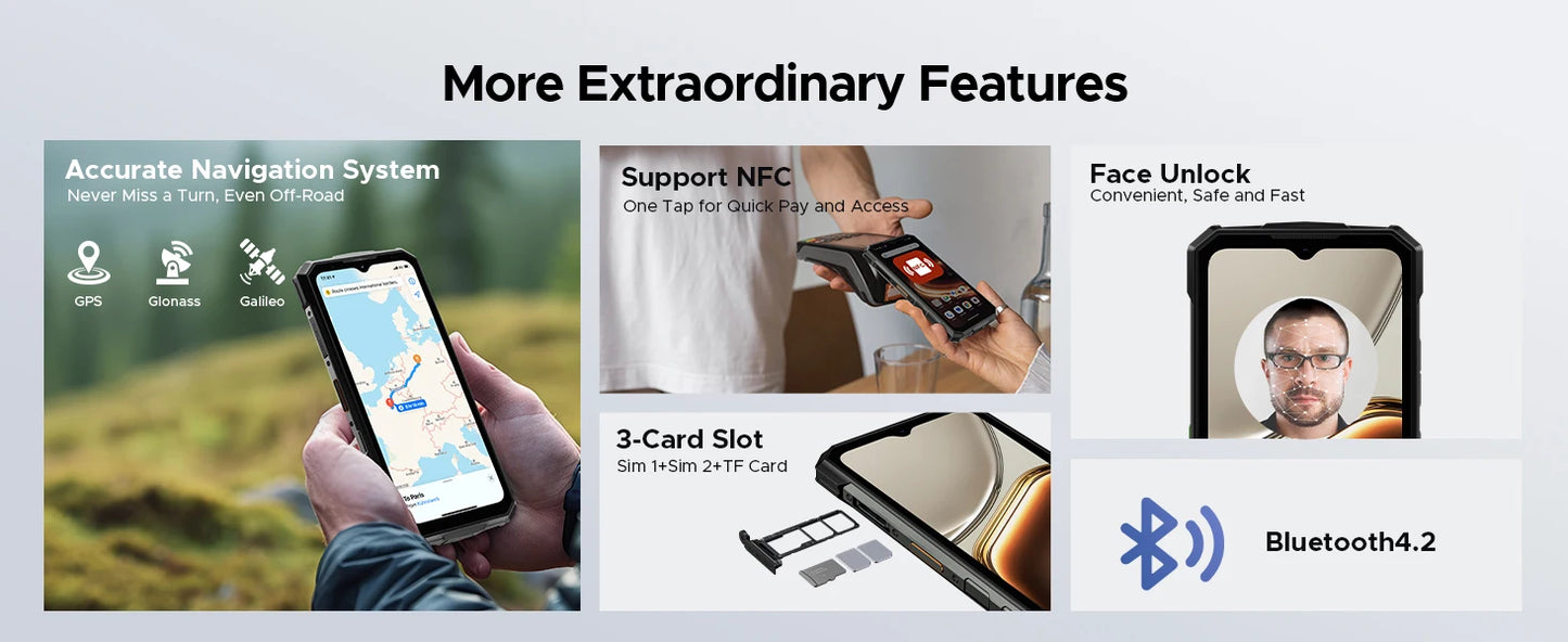 DOOGEE Fire 5 Robustes Smartphone - 13000 mAh, 6,6 Zoll, Schnellladung