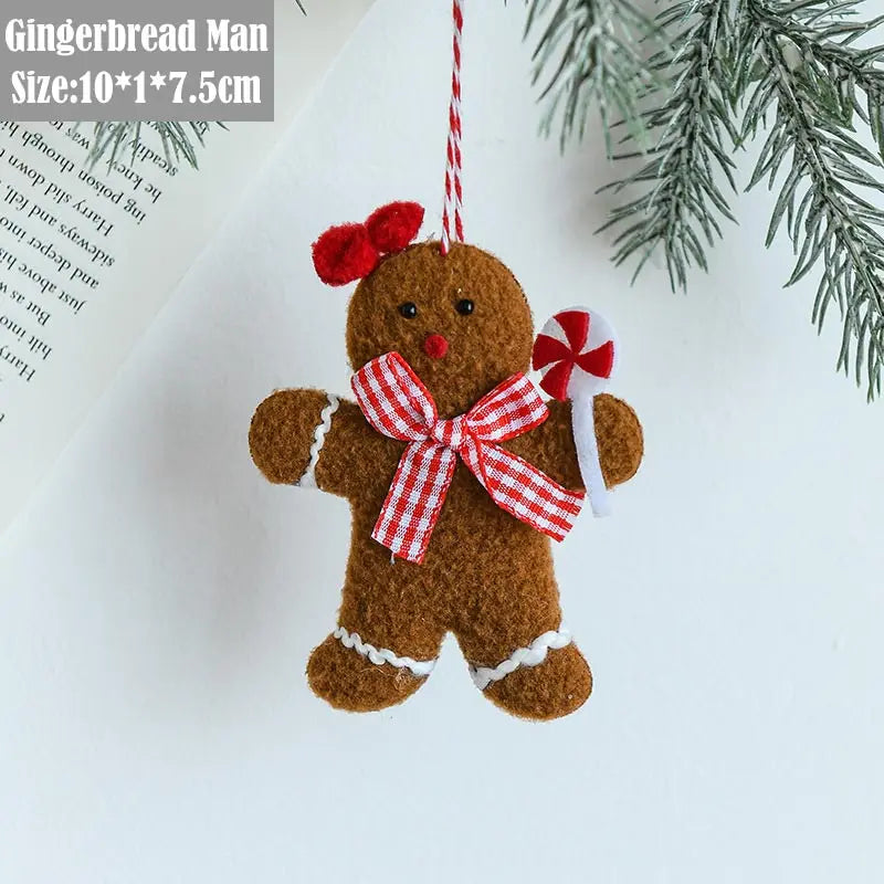 Weihnachtsdekoration, Weihnachtsbaum, Plüsch-Anhänger, Weihnachtsmann, kleine Glocke, Elch, Schneeflocke, Schleife, Stern, Glückstüte, Zuckerstangen-Anhänger