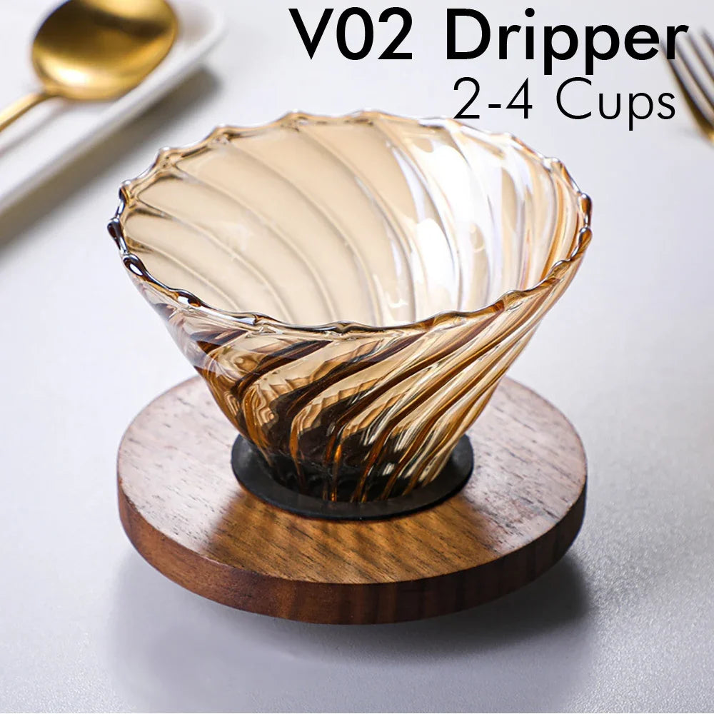 Pour Over Coffee Dripper Coffee Pot Set 600ml Coffee Server Coffee Maker Brewing Cup V02 Glass Coffee Funnel Drip Coffee Set