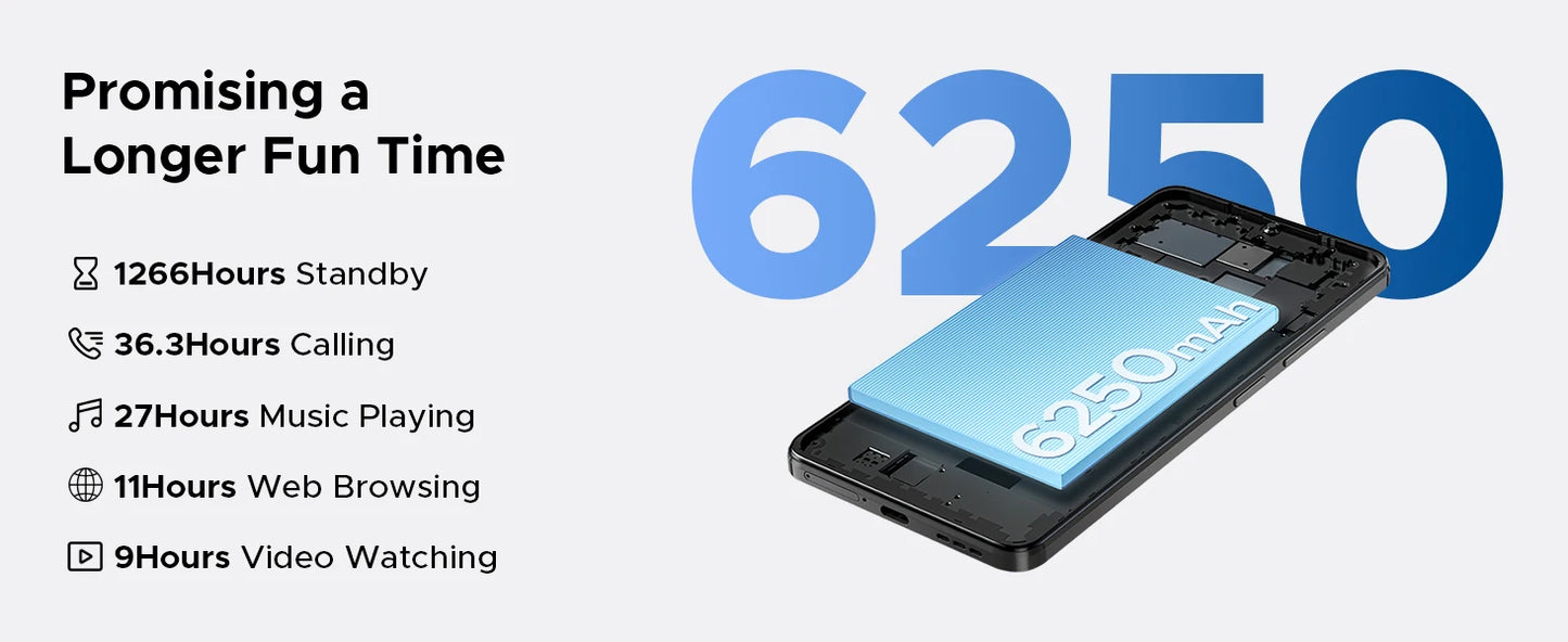 Doogee Note 59 5G Smartphone - 6250 mAh Unisoc T820 6,75 Zoll