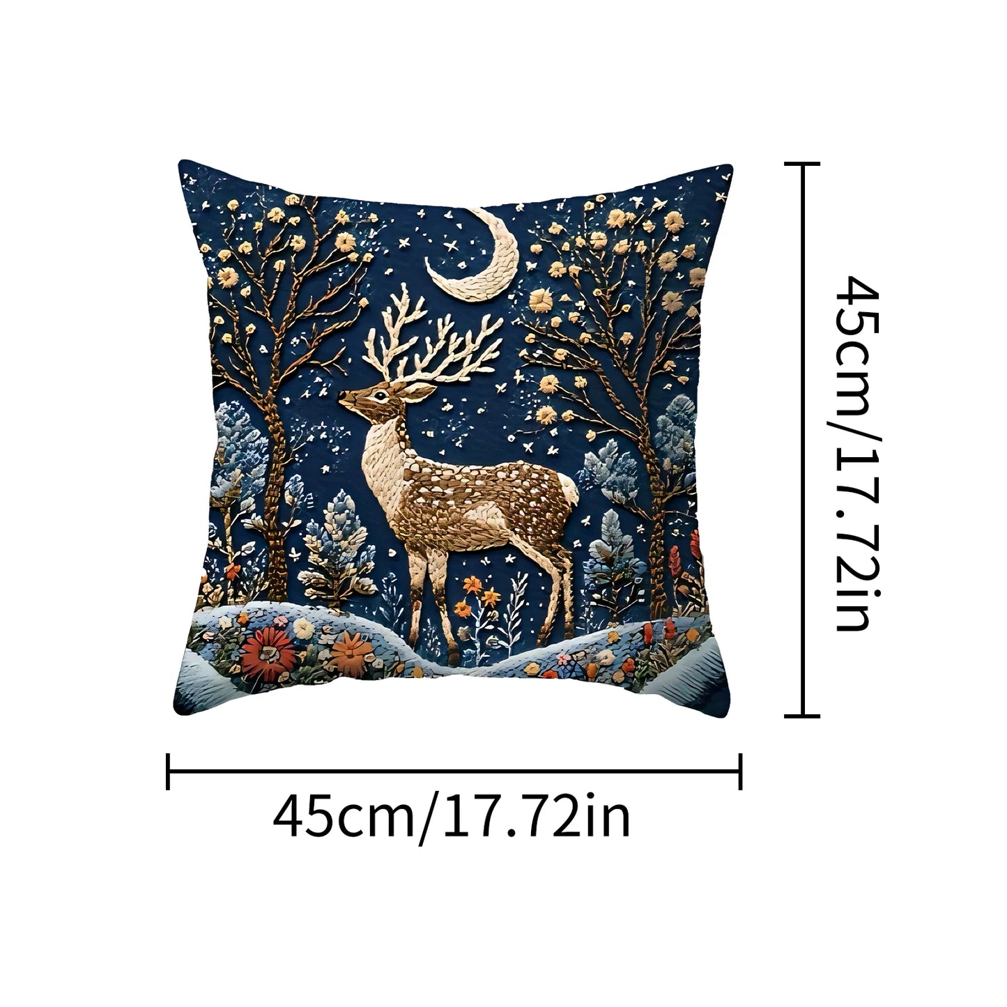 1pcs 2D Christmas Pillow Covers Xmas Party Decor Imitation embroidery Xmas Holiday snow scenery Pillow Cover New Year Gift 2026