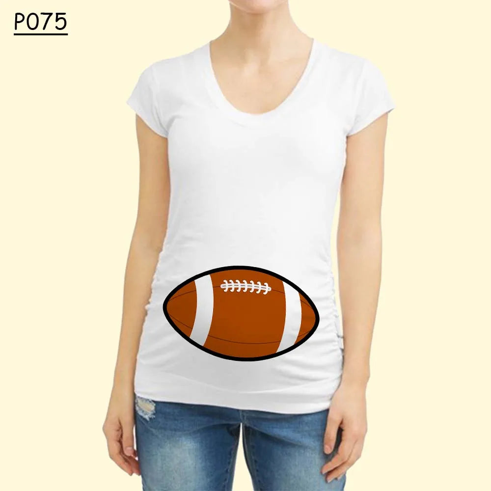 Cartoon Ball Umstandsmode 2025 - Kurze Ärmel T-Shirt Sommer Frauen Schwangerschaft - Hot Stillen Bedruckt Schwangere Tops Tee