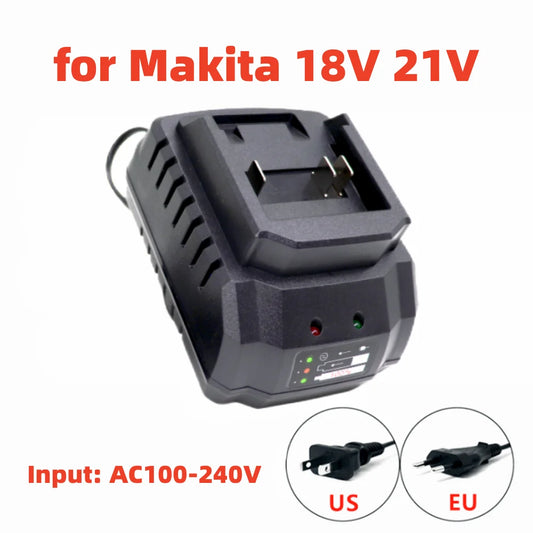 Ladegerät 2025: Battery Charger Suitable For Makita 18V 21V Li-ion Battery - Portable Fast Charger Makita Battery Replacement EU Plug US Plug Collection