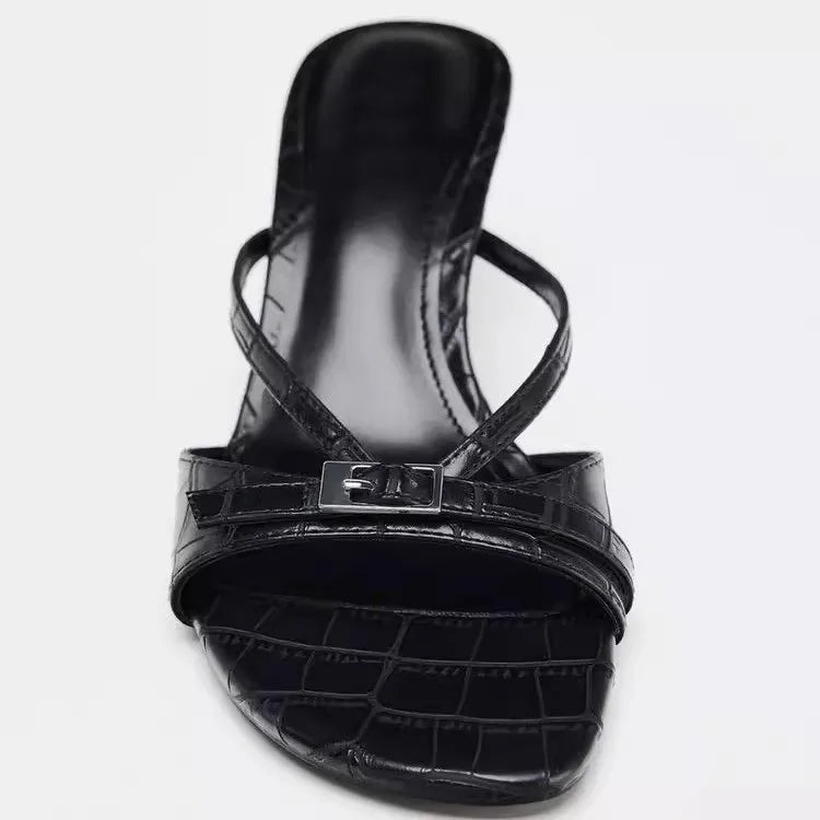 Sexy Women's High Heels Slippers Designer Heeled Shoes 2025 Summer Fashion Sandals Pumps Shallow Slides Stilettos Mujer Zapatos