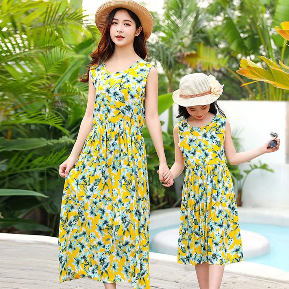 Spring Family Matching Outfits Mother Daughter Dress Women Girl Casual Autumn Costume Mom Baby Kids Rompers Parent-child Clothes