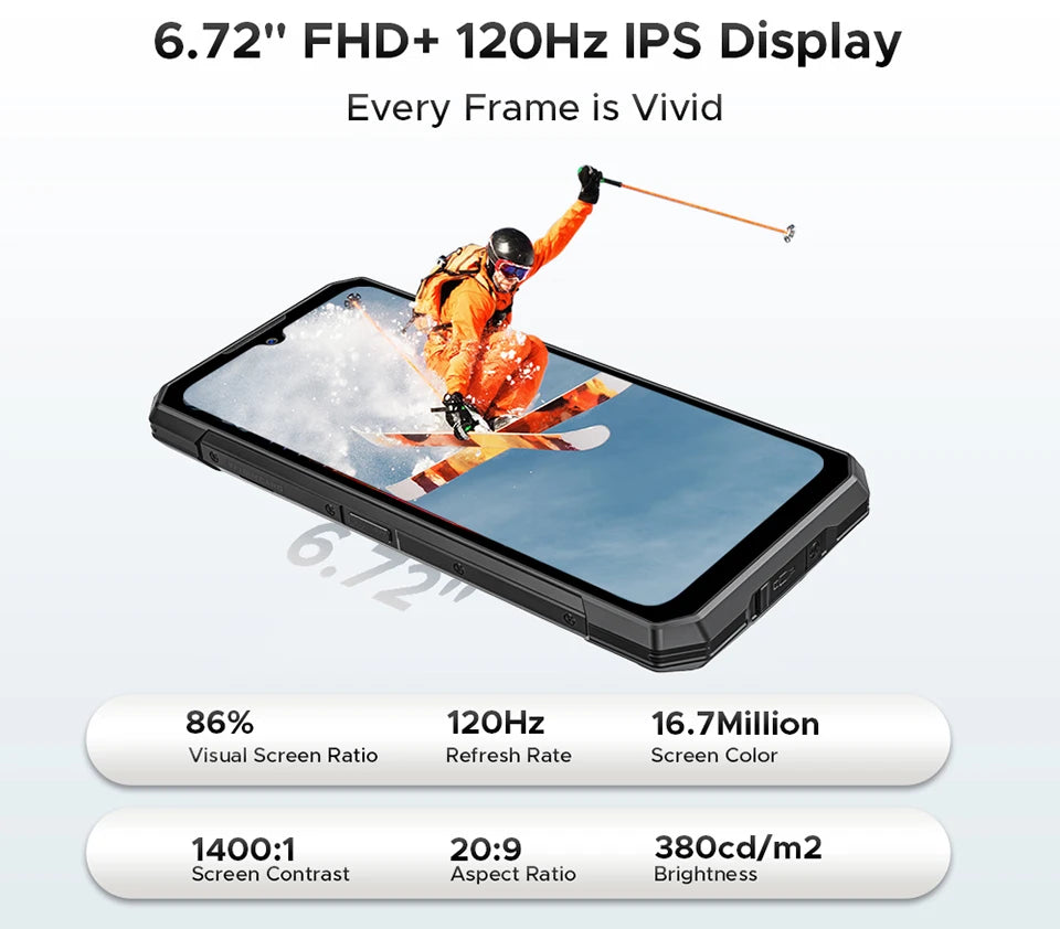 DOOGEE S200 Plus Outdoor 5G Smartphone - 11000 mAh, 66 W, 6,72 Zoll