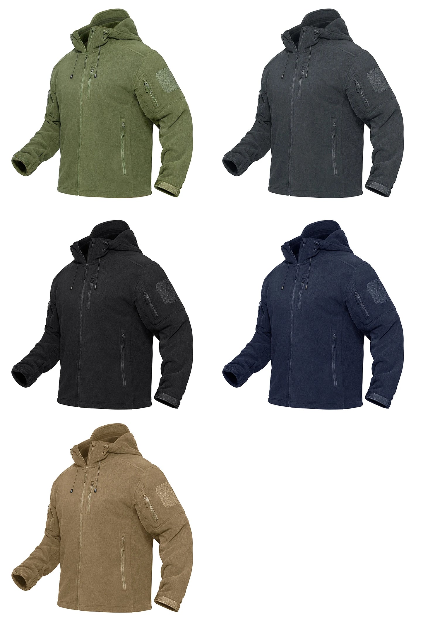 Tacvasen Kapuzen-Fleecejacke - winddicht, warm, Gr. S-XXL