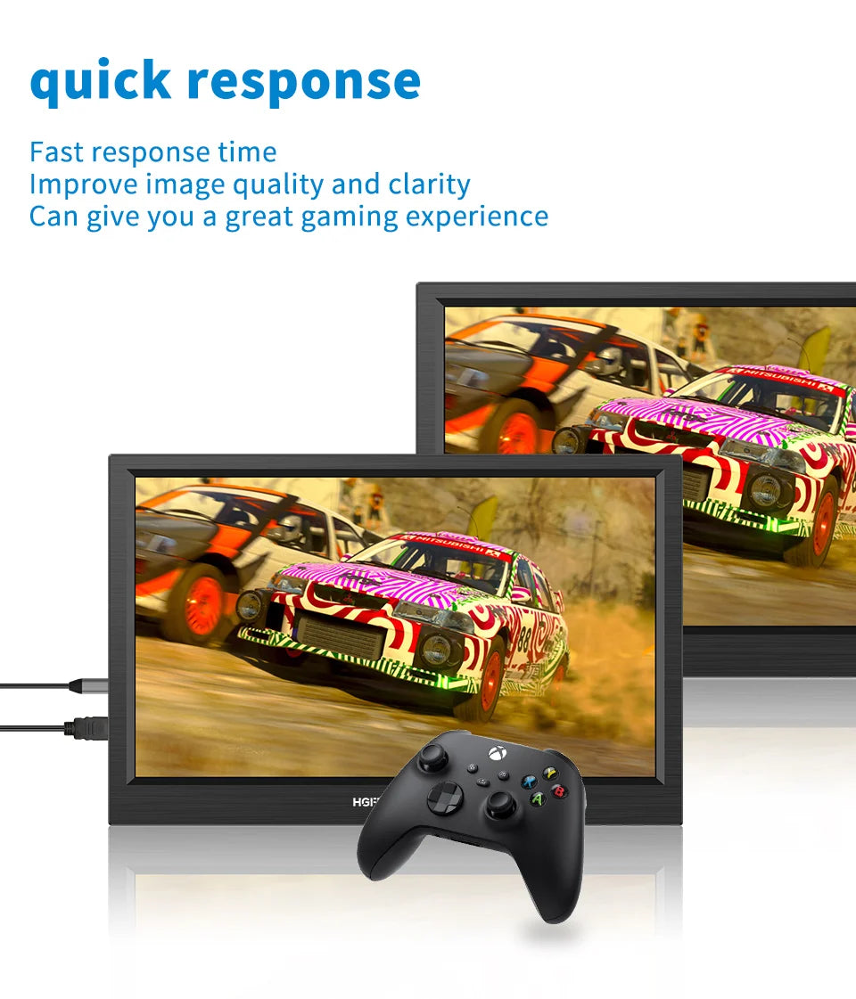 HGFRTEE 11,6 Zoll Portabler Monitor - Gaming- und Erweiterungsmonitor mit HDMI-Anschluss für Laptop, Switch, PS4 und Raspberry Pi