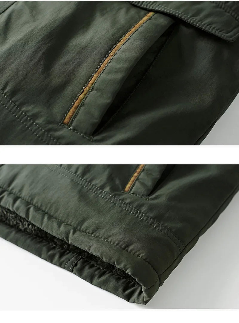 FleecePro Lange Jacke Winddicht - Baumwollfüllung, Größe XL