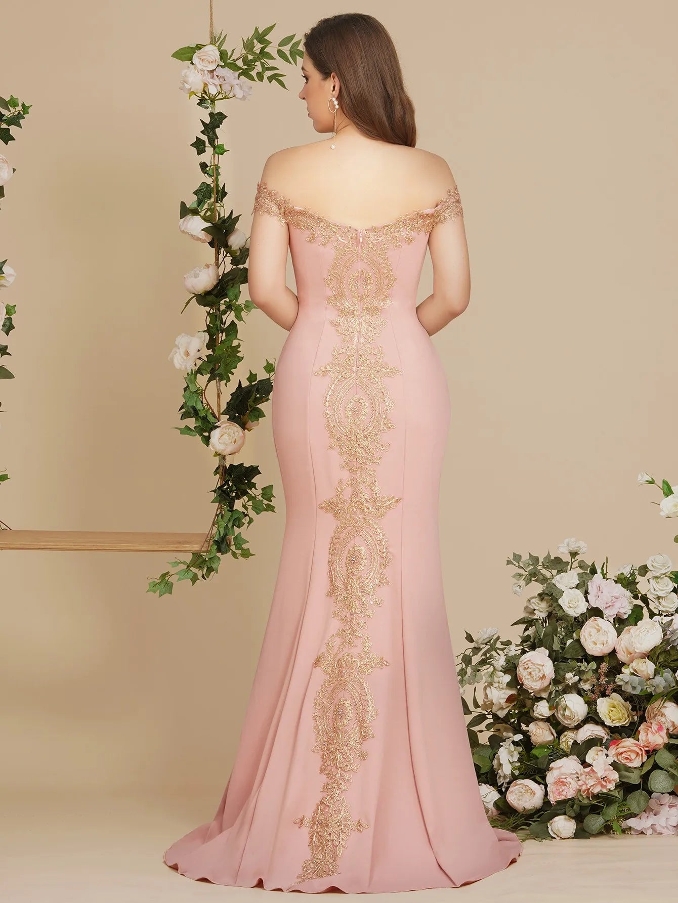 Women Mermaid Bridesmaid Dress For Wedding Party Long Lace Applique Off Shoulder Evening Prom Formal Gowns Floor Length Vestidos