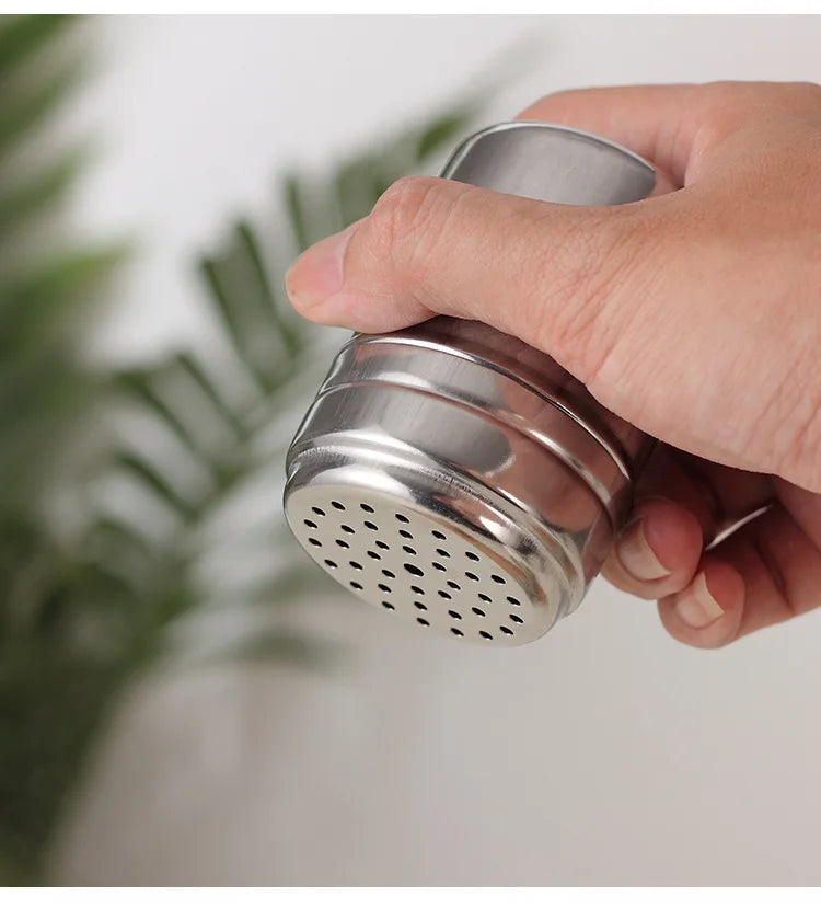 Multi-purpose Stainless Steel Seasoning Jar Toothpick Holder Salt Sugar Bottle Rotating Cover Spice Pepper Shaker Kitchen Gadget