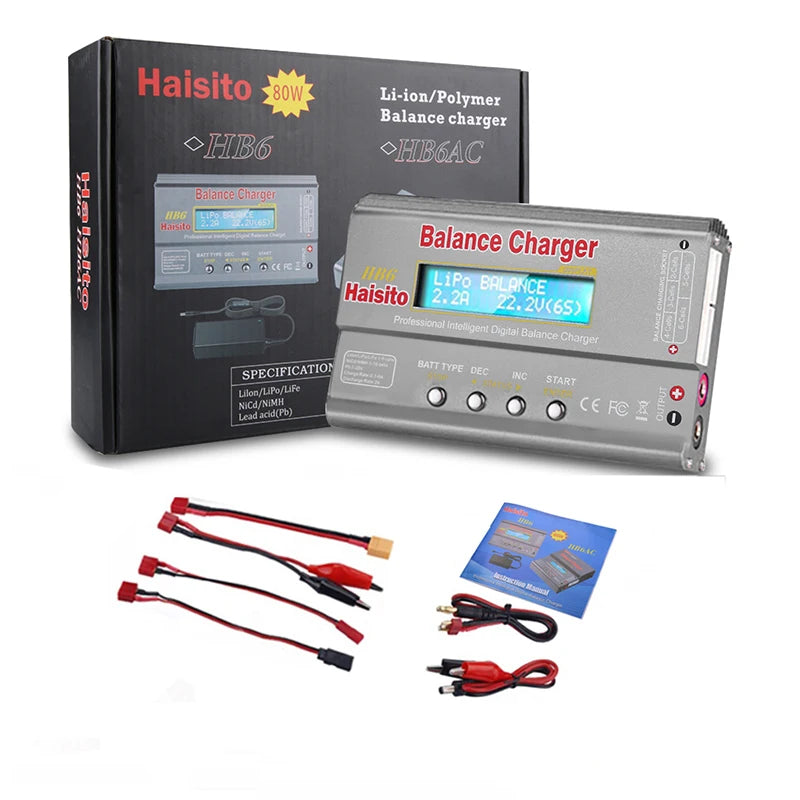 IMAX B6 80W Multi-function Charger For Lipo Li-ion LiFe NiMh Ni-Cd PB Battery RC Balance Discharger+15V 6A Adapter Optional