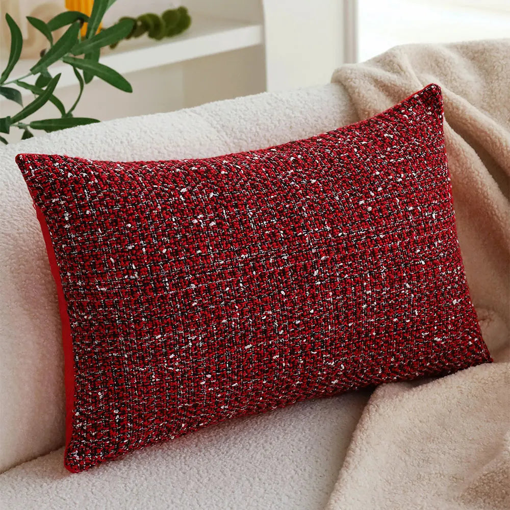 Christmas Red Knitted Throw Pillow Cover Without Core, Festival Party Decoration Living Room Sofa Decorative Cushion Cover 45x45