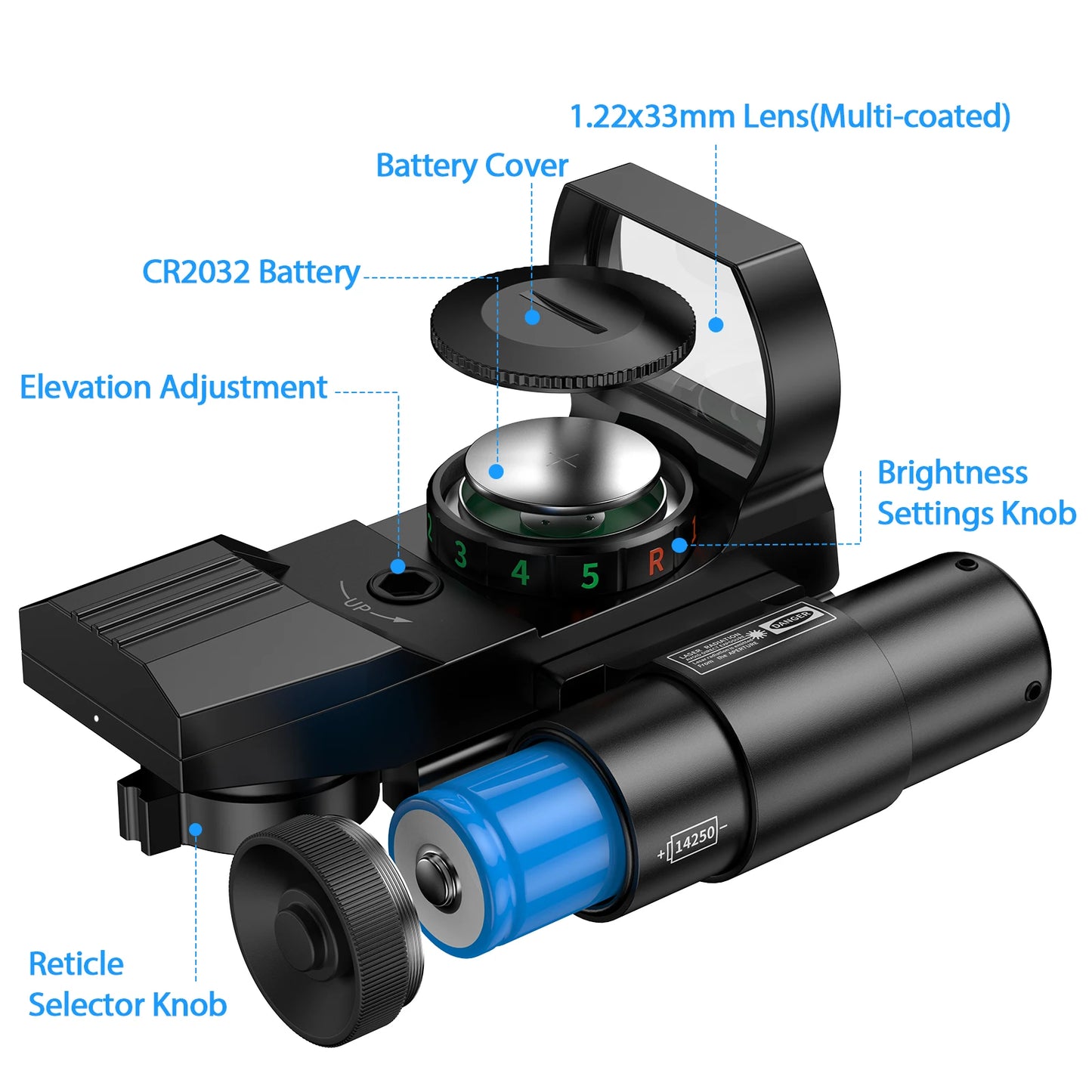 Bestsight Holographisch Rotpunktvisier - 20mm Schiene 6x