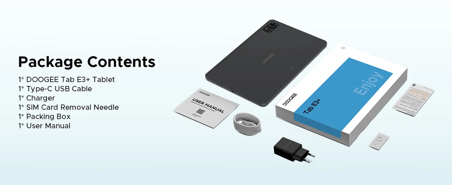 DOOGEE Tab E3 Gemini AI - 12 Zoll Display, 8800mAh Akku, Helio G100