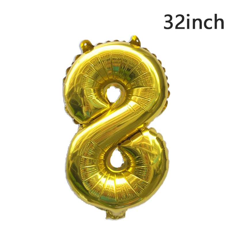 QIJOYJU Rosegold Zahlballon - 32 Zoll 1 Stück Nummer