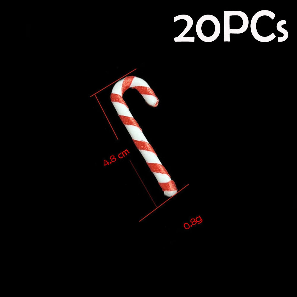 CandyCane Mini Weihnachtsbaumschmuck - Größe 3 cm, 20 Stück, Kunststoff