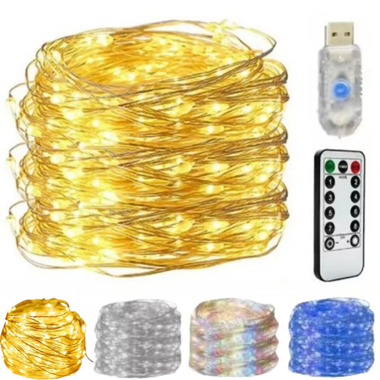 OKAL RED EAST USB LED Draht-Lichterkette - Länge 2-30 m USB 8 Modi