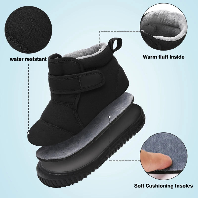 Mädchen Winter Stiefel Kleinkind Kinder Schnee Stiefel Für Jungen Mode Turnschuhe Knöchel Warme Plüsch Kurze Stiefel Casual Baumwolle Schuhe