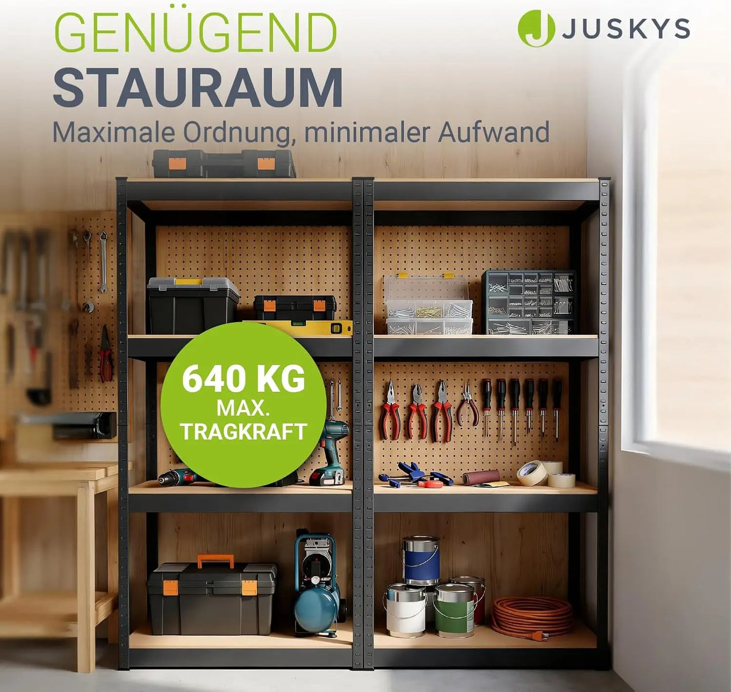 NBVCX Lagerregal Schwerlast - Traglast 640 Kg, 160x80x40 Cm, 8 Ebenen by Golden Bridge Store