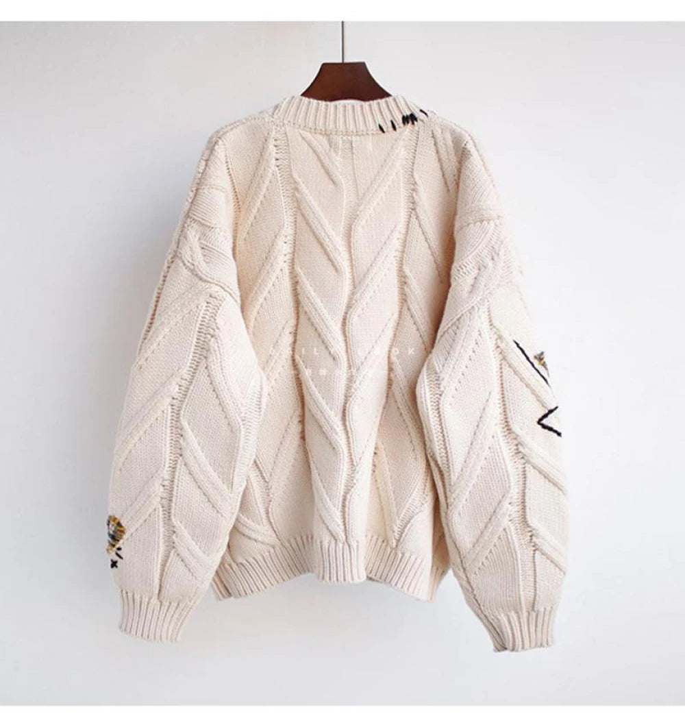 WonMiracle V-Neck Strickjacke Cardigan - Polyester Größe L