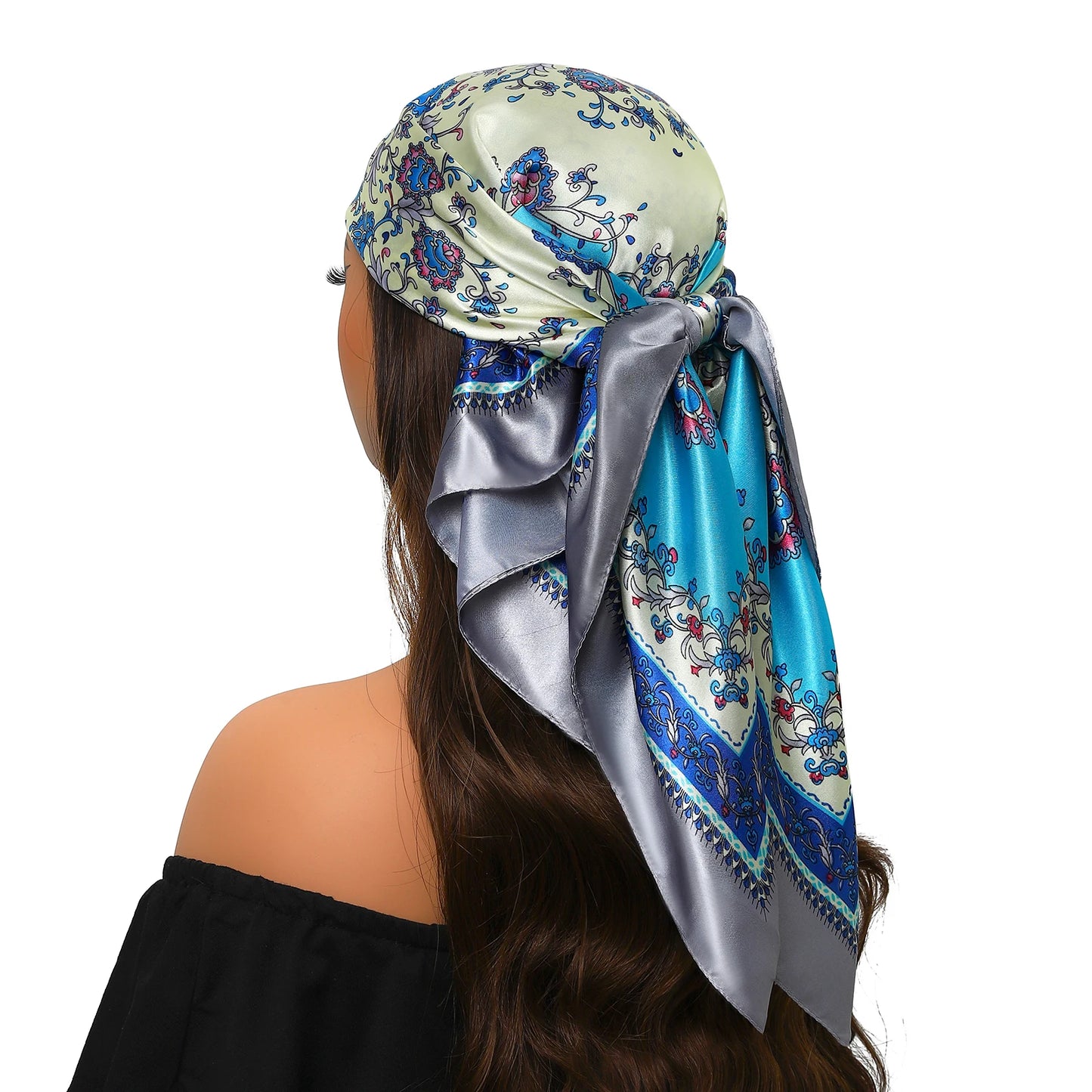 Kopf Foulard Seidenglanz - 90x90 cm Polyester weich