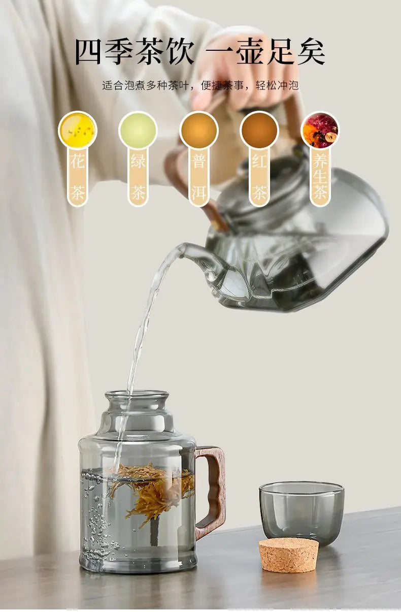 New small warm pot home teapot Glass tea cup mug braised teapot office thermos bottle