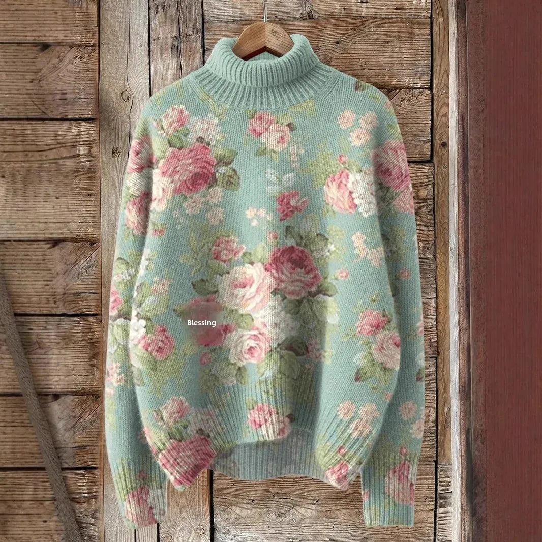 Pulover tricotat cu guler înalt Choice - Mărimea M, gros și călduros