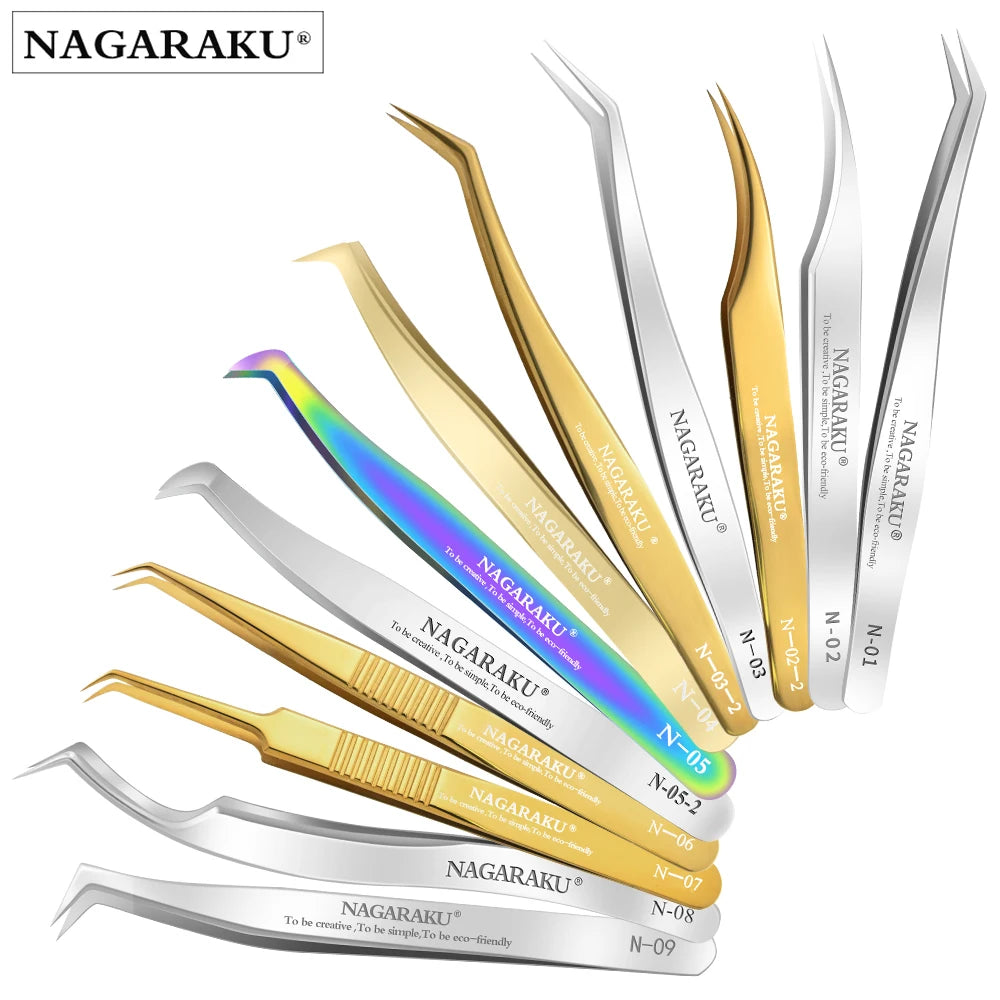 NAGARAKU Wimpernverlängerung Pinzette Makeup Edelstahl Wimpern 3D Präzise Clip