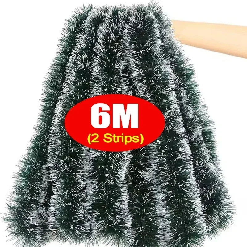 Weihnachten Lametta Girlande Bänder Ornamente Weihnachtsbaum hängen hängende Band Indoor Treppe Kamin Fenster Dekoration Kranz