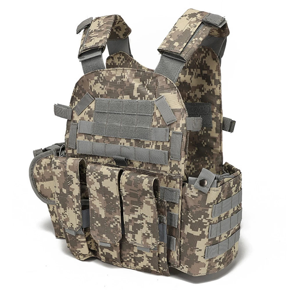 Nylon Tactical Vest Body Armor Hunting Carrier Airsoft Accessories CS Combat MOLLE Camo Military Army Vest for Outdoor Hunting