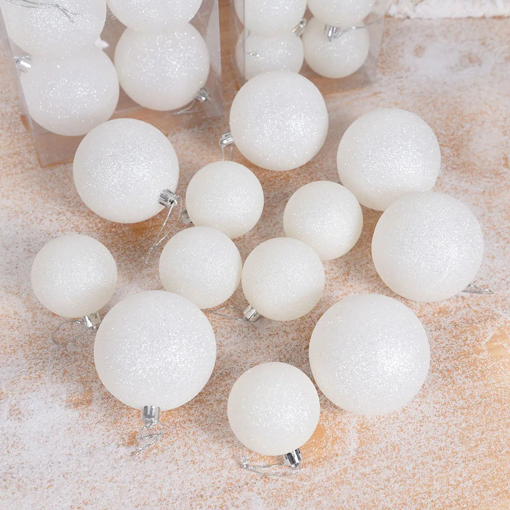 CHIXINHAPPYONE 40 Glitzer-Weihnachtskugel - Größe Ø3 cm, 6er Set