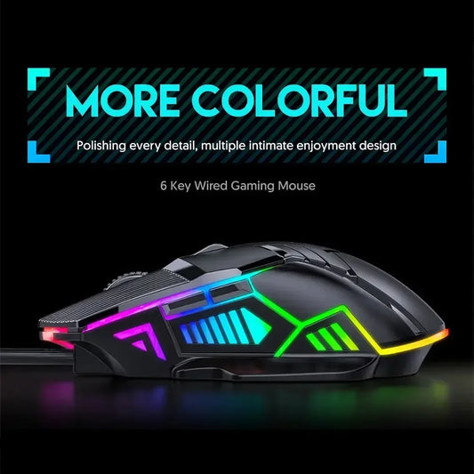 Fanmuran Gaming-Maus Ergonomisch - 3200 DPI, 6 Tasten, RGB