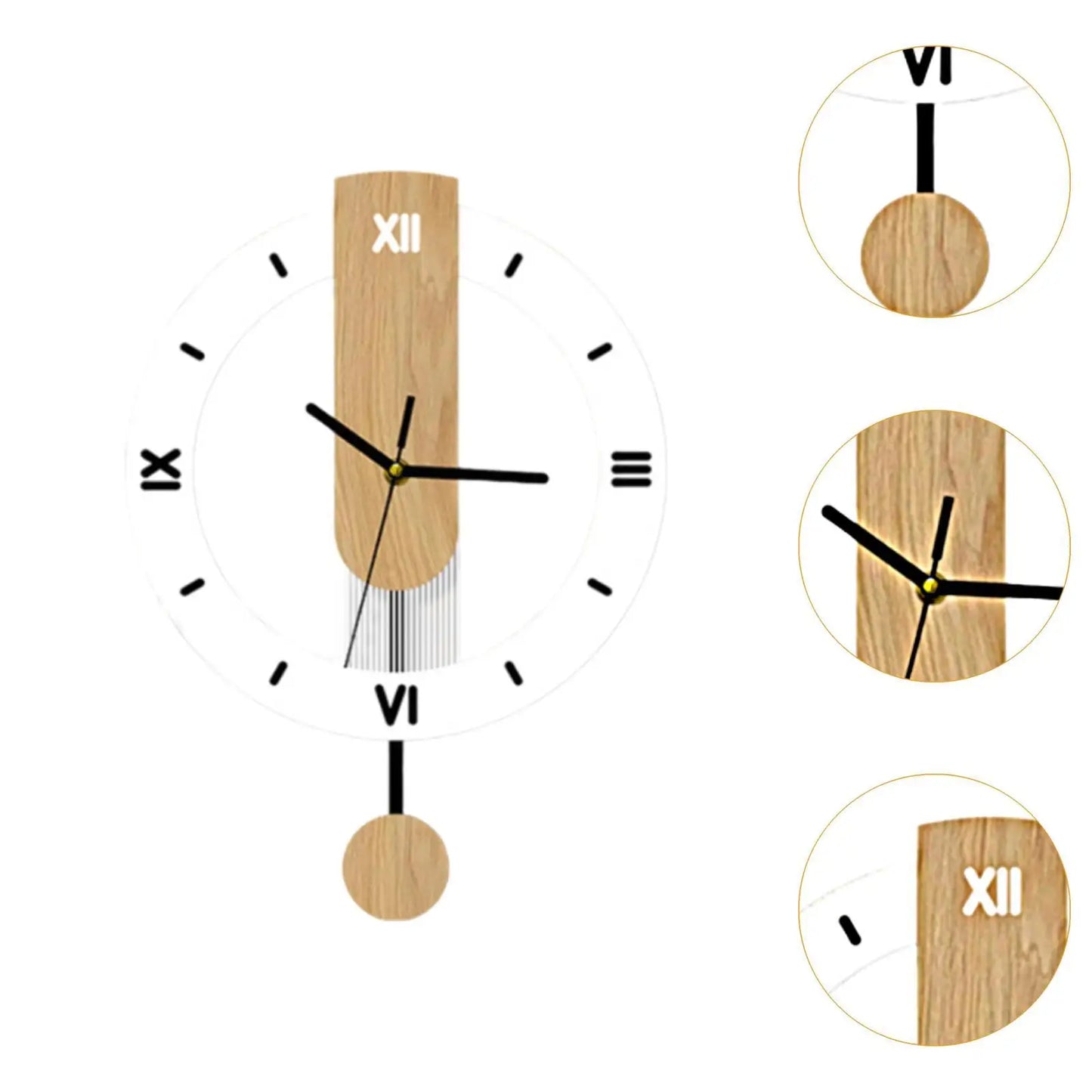 Wall Clock No Ticking Wall Decoration Large Roman Numerals Lightweight Easy to Read Gifts for Study Bedroom Cafe Bar Home Office