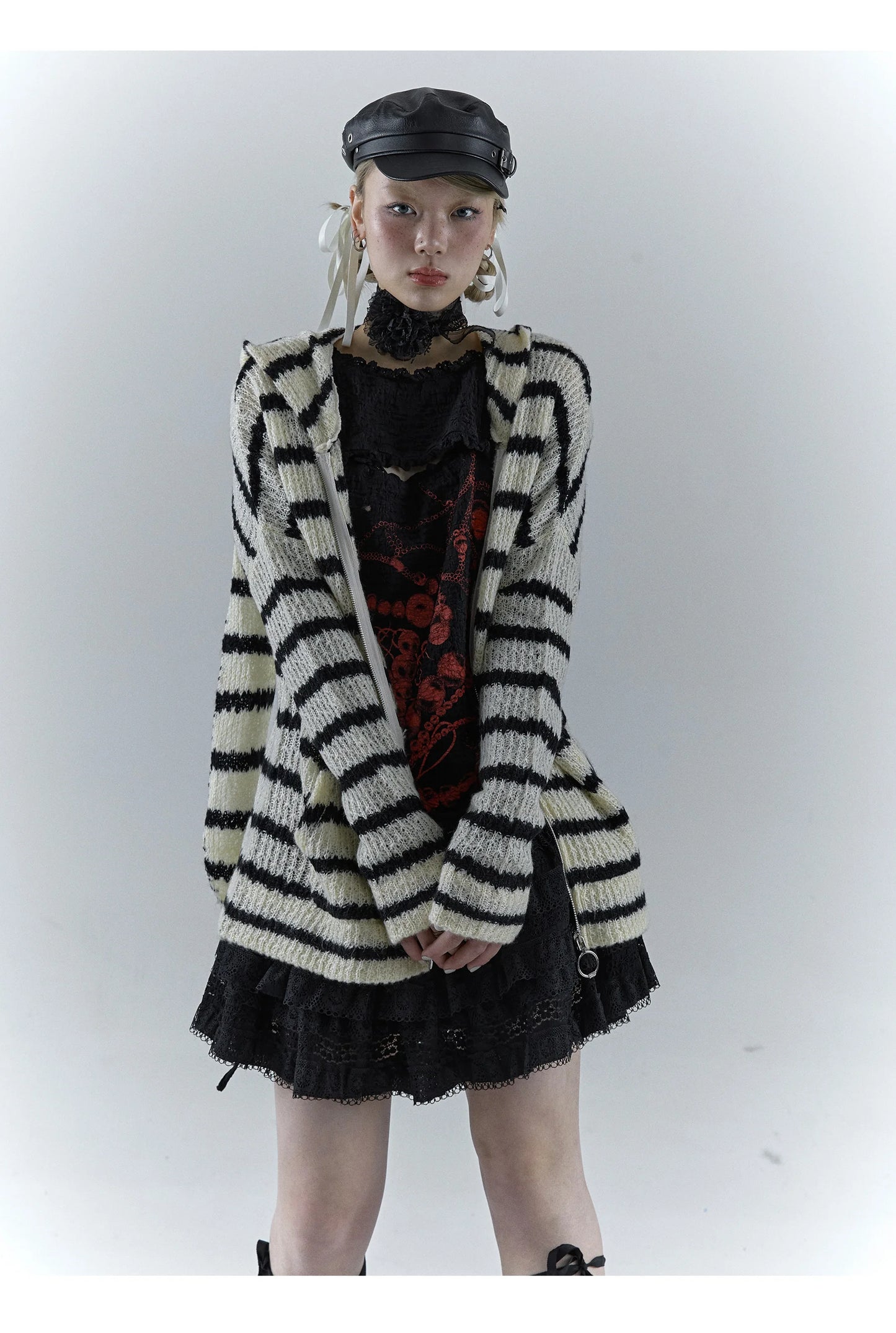 Karrcat Grunge Strickjacke Hollow Out - S/M, Vollarm