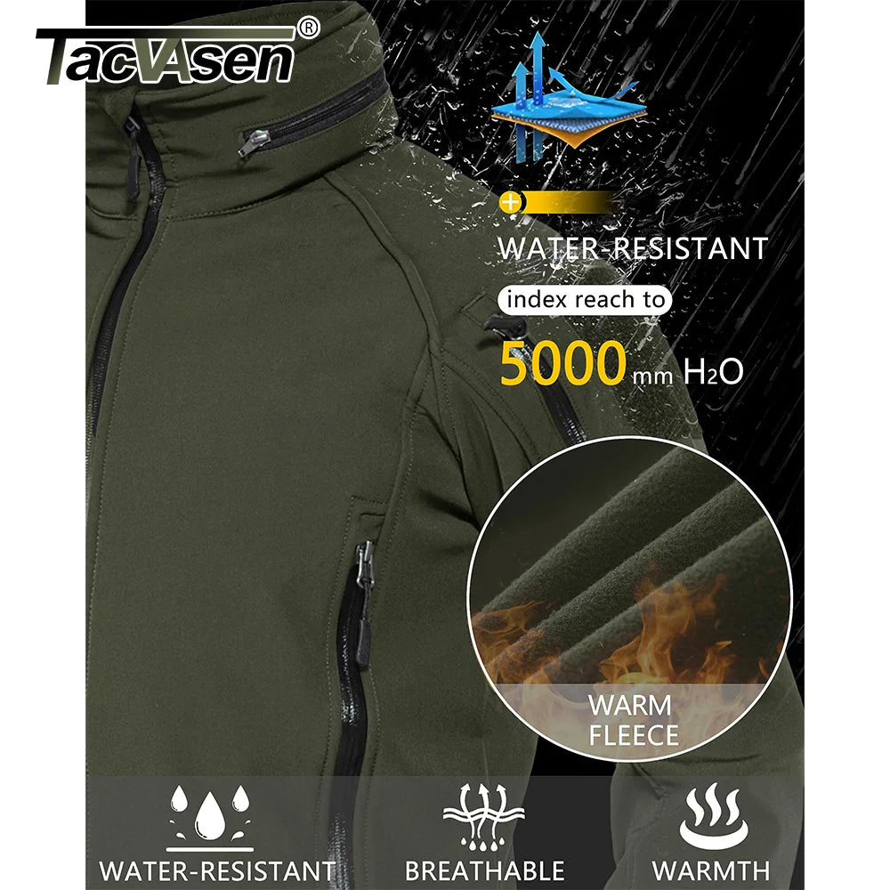 TACVASEN Winddichte Fleece-Jacke - Größe M, Wasserdicht