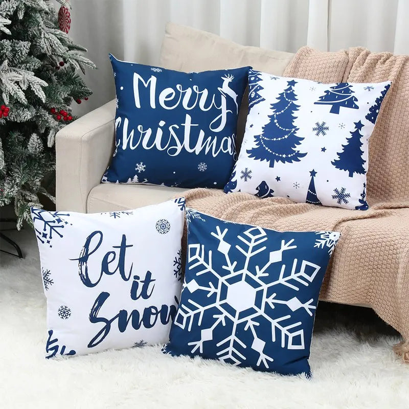 4pcs Christmas Cushion Cover Pillowcase Merry Christmas Decoration Linen Pillow Cases Home 2025 Xmas Gifts Pillow Covers 2026