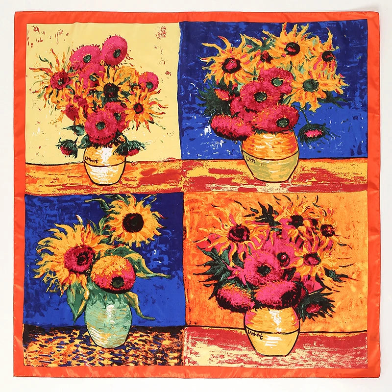 SENAIFE Satin-Schal Elegant - 90x90cm Polyester Leicht