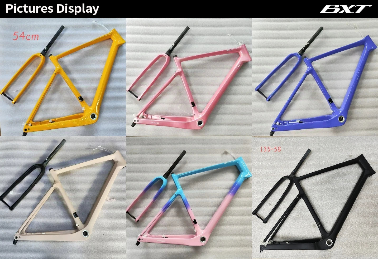 BXT Carbon Gravel Bike Frame Fully Hidden Cable Carbon Frame Fork Thru Axle Gravel Disc Brake Carbon MTB Road Bicycle Frame 27.5