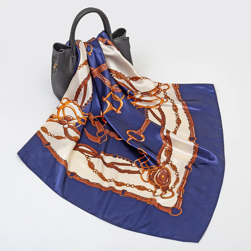 SENAIFE Satin-Schal Elegant - 90x90cm Polyester Leicht