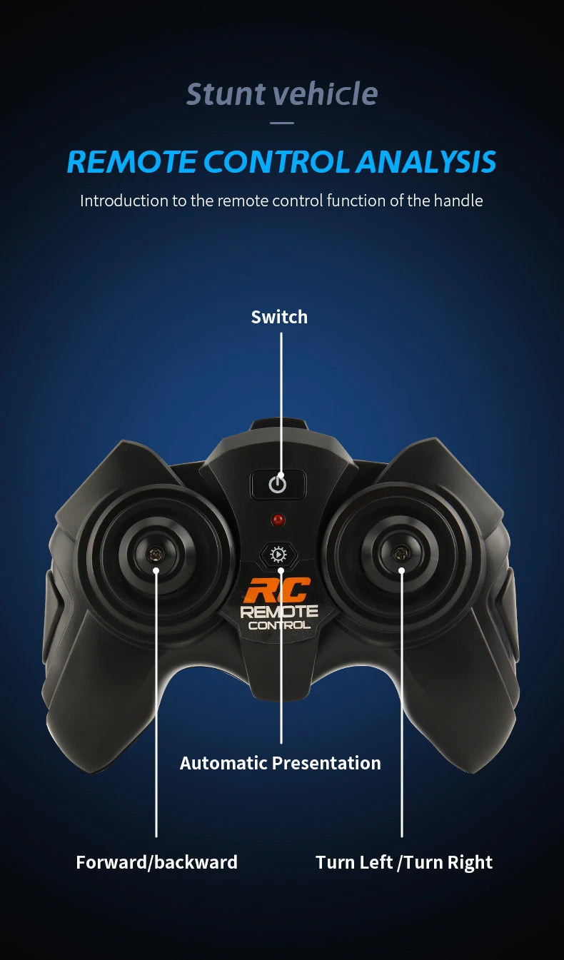 Mașină RC 2025: Nou vehicul electric cu telecomandă RC, amfibiu, off-road, cu cascadorie, mașină cu două fețe, colecție de jucării luminoase pentru copii, cadouri