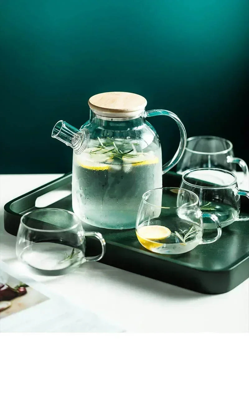 Borosilikat Teekanne Transparent Hitzebeständig - 1,8L Glas