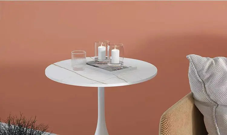 Simple Modern Tea Coffee Table Living Room Household Round Balcony Coffee Table Combination Creative Apartment Sofa Side Table