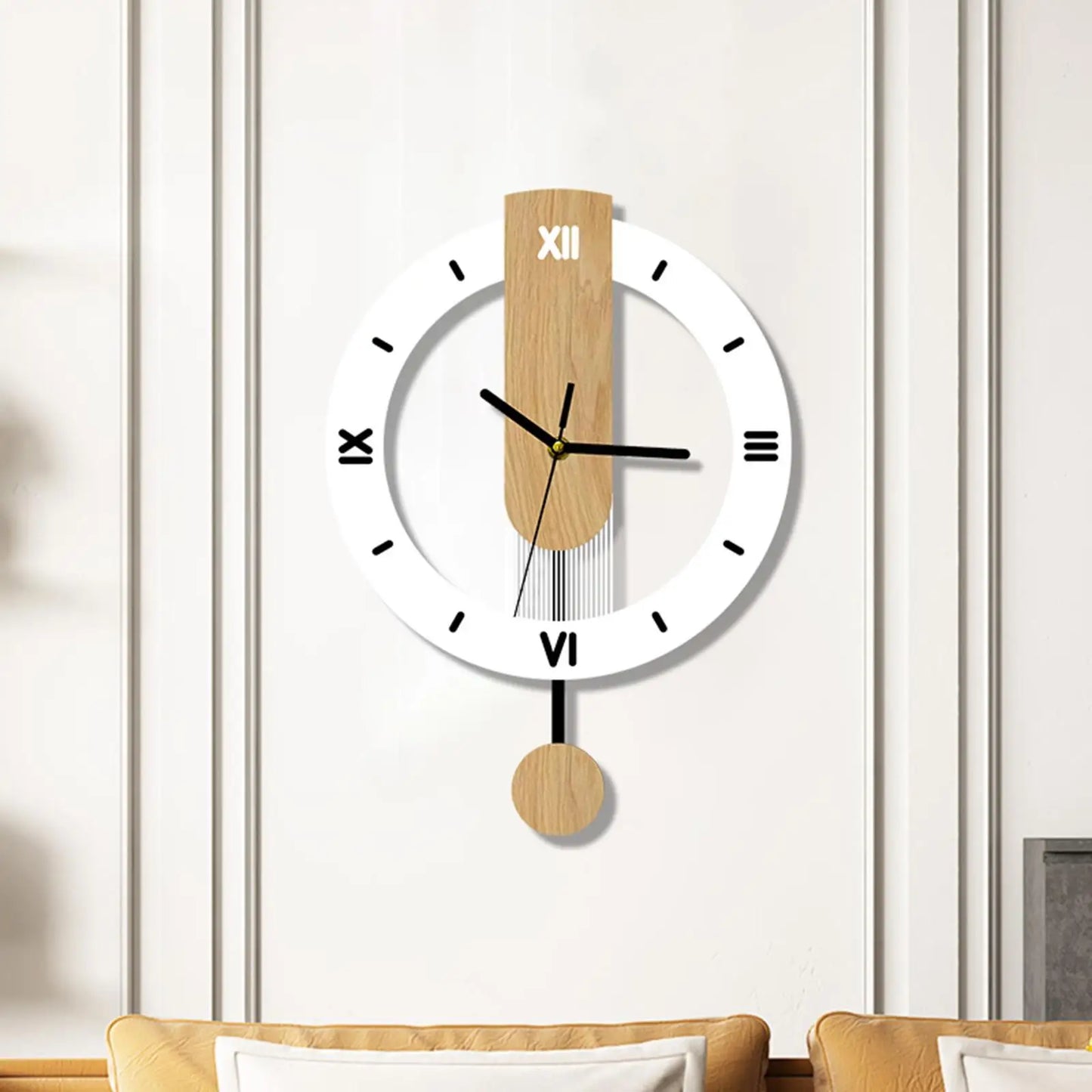 Wall Clock No Ticking Wall Decoration Large Roman Numerals Lightweight Easy to Read Gifts for Study Bedroom Cafe Bar Home Office